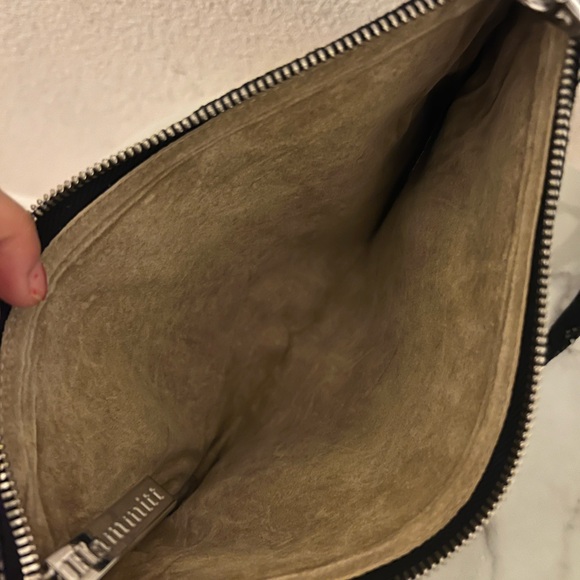 Hammitt Nash crossbody/wristlet in black snakeskin leather